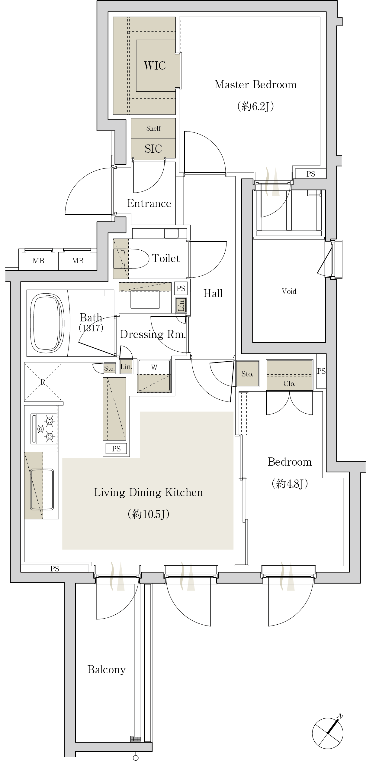The Wind Btype 主寝室に吹抜を採用した [風の邸]